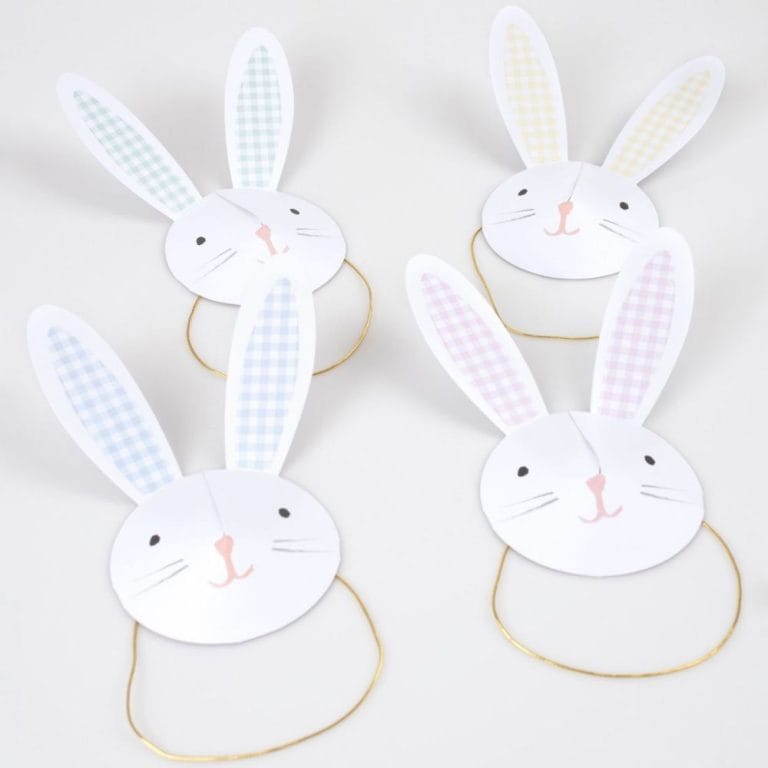 White Bunny Party Hats Easter Bunny Paper Hats Set