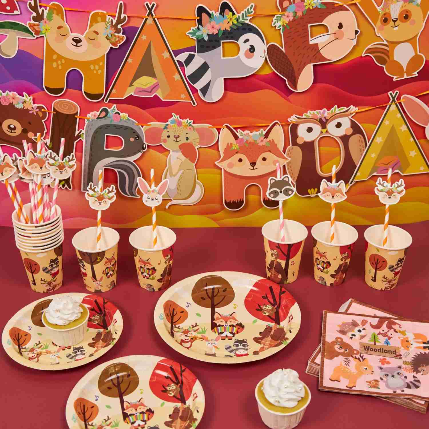 fall themes animal Disposable Paper Tableware