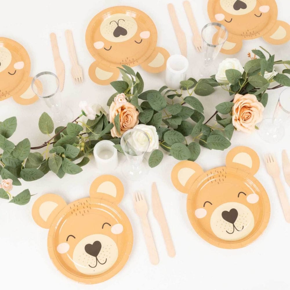 Popular Teddy Bear Party Decorations Tableware Set