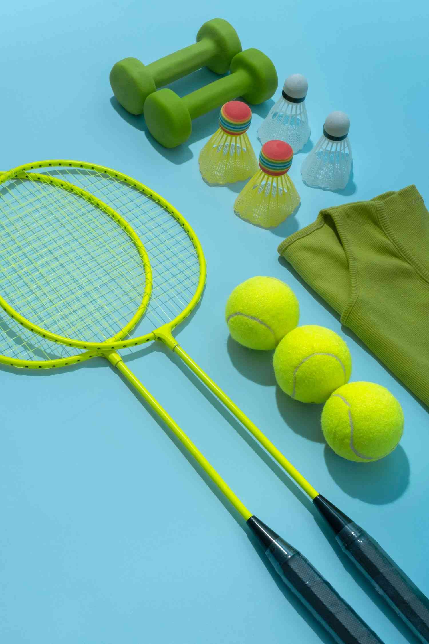 tennis arranged sport items