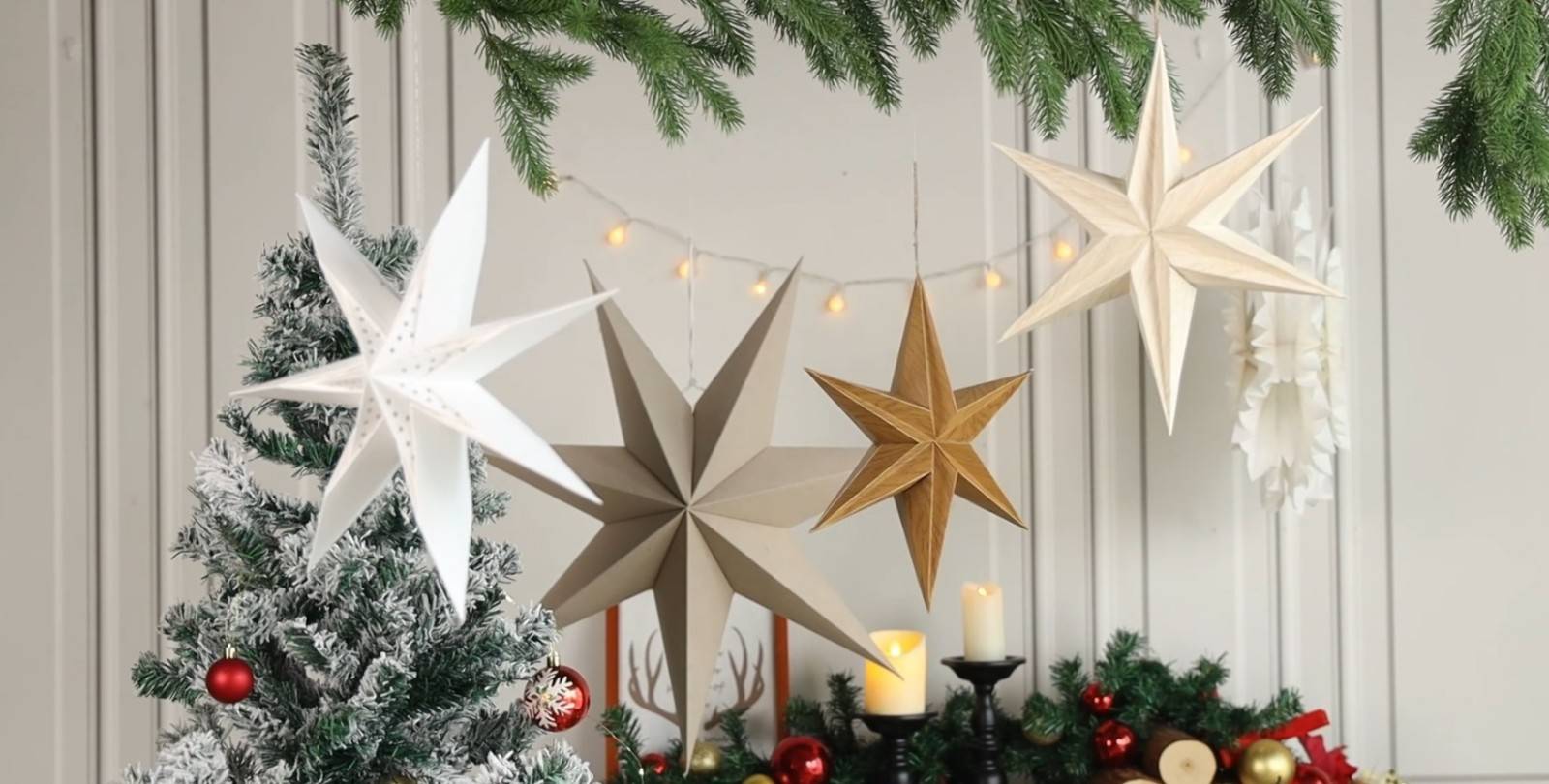 paper star lampshades for home decor