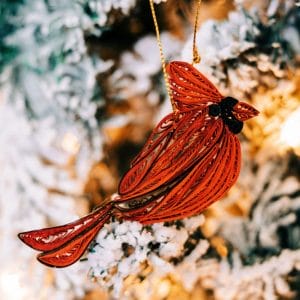 Quill Cardinal Ornament 1