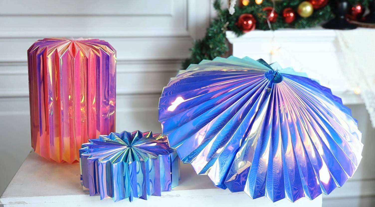 origami paper lampshades layered pleats