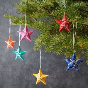 Mini Colorful Paper Stars Ornament Set of 6 (1)