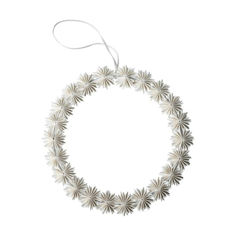 Paper flake wreath Christmas decoration_ White DBKD