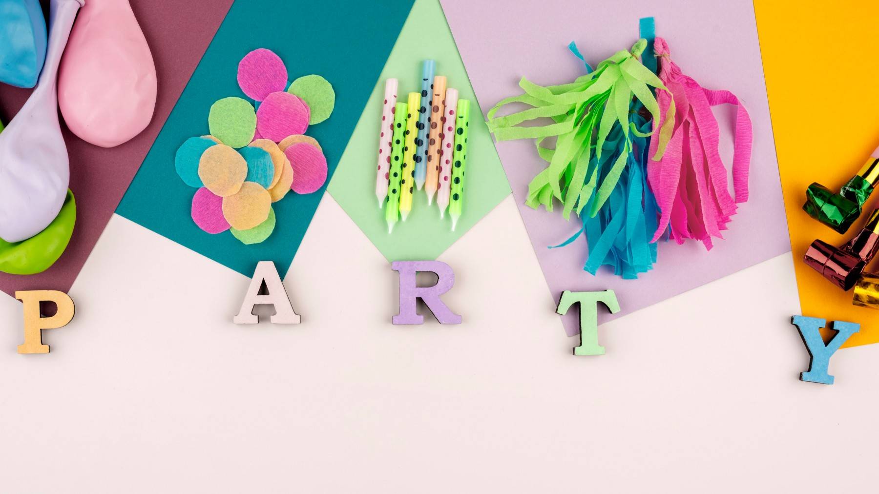 colorful paper party ornaments