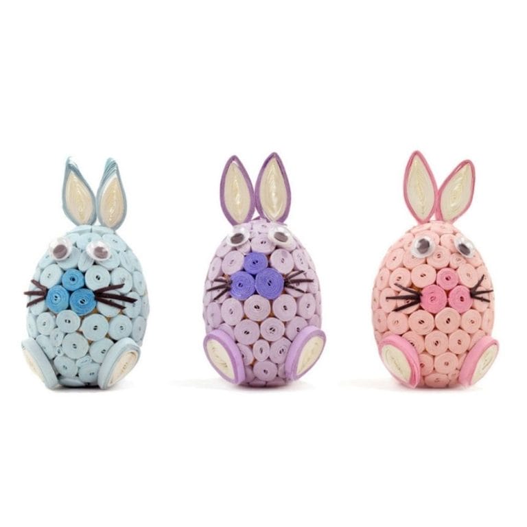 Mini Quilled Paper Easter Bunny Set of 3 (2)