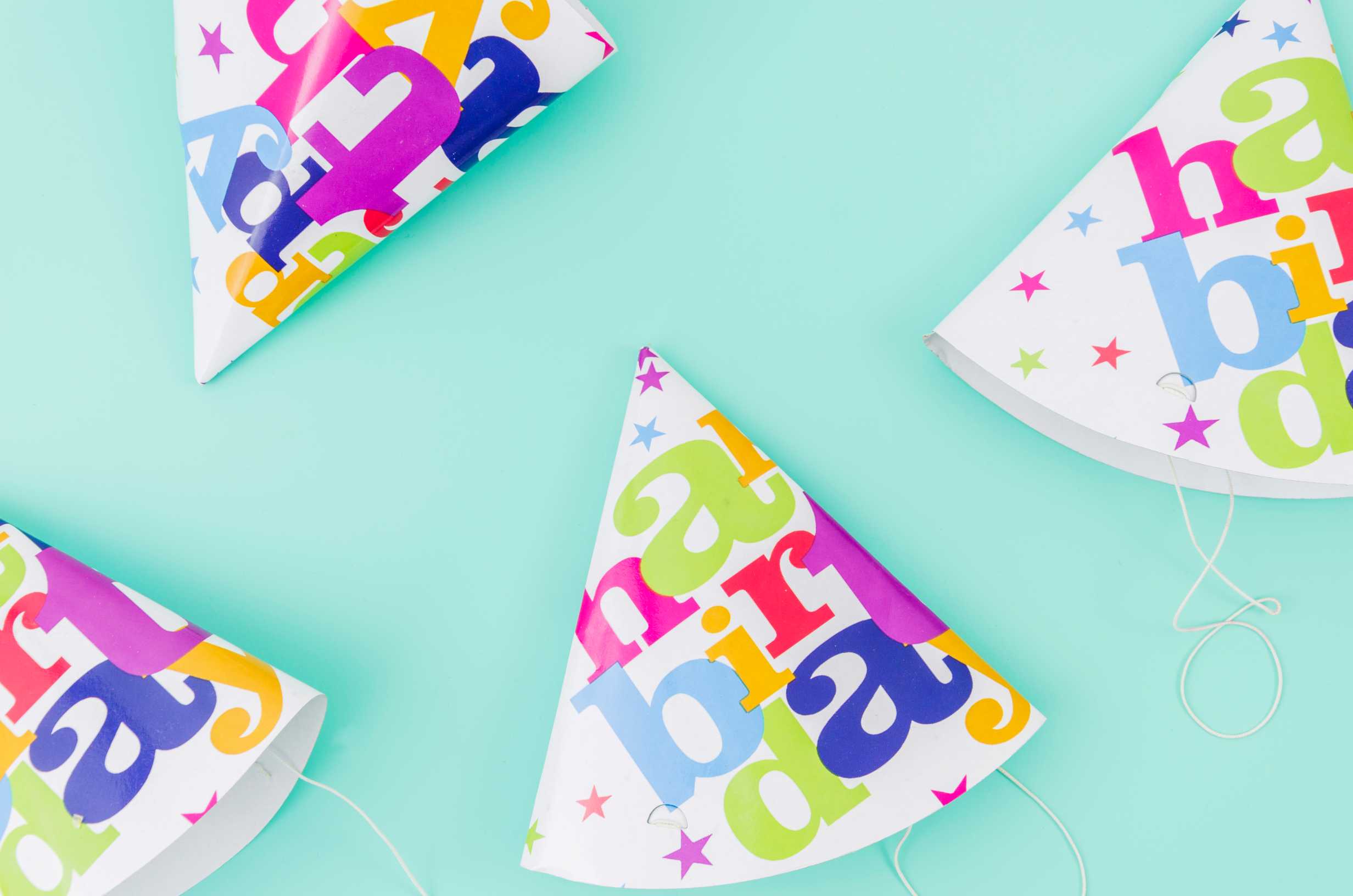 colorful decorative birthday elements