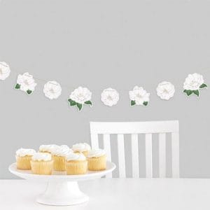 garden party flower shaped paper garland 2 1m 7 ft gallery image