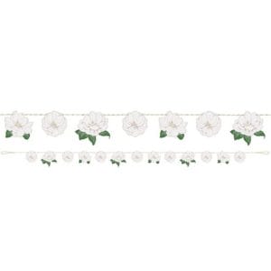 garden party flower shaped paper garland 2 1m 7 ft product image