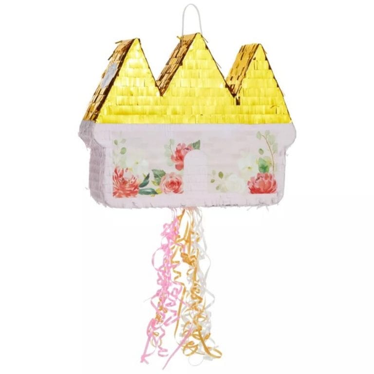 Blue Panda Small Floral Castle Pull String Pinata_y (1)