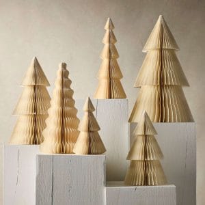 Neutral Paper Tabletop Trees Curated Holiday Decor for Professional Events