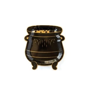 Bulk Cauldron Shaped Halloween Paper Plates – 8" Spellbound Party Tableware Wholesale