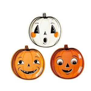 Pumpkin Shaped Paper Plates – Vintage Halloween Party Plates Set Wholesale