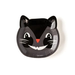 Wholesale 8" Cat Paper Plates – Vintage Halloween Tableware in Bulk