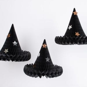 Witch Hat Honeycomb Decor 3pcs Custom Halloween Decorations Bulk