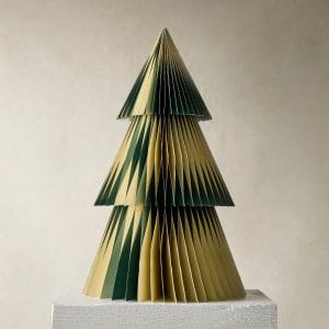 Two Tone Paper Tabletop Trees Branded Holiday Displays for Bulk Orders