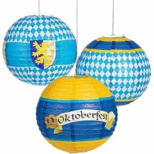 Oktoberfest Hanging Decor Set – 8Pc Lantern & Banner Wholesale Kit