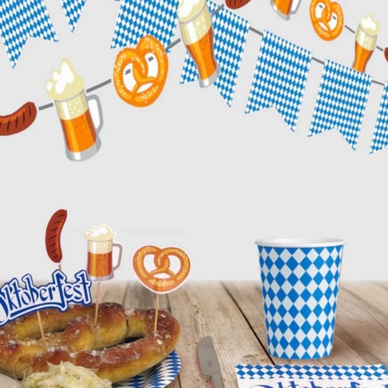 Oktoberfest Party Supplies 8 Piece Food or Cake Topper Assorted Party Decoration