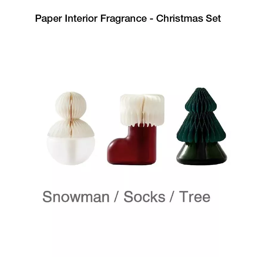 xmas snowman socks treen paper honeycomb diffuser