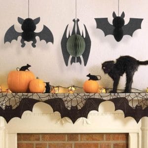 Custom OEM Halloween Honeycomb Bat Hanging Decorations 3pcs Party Supplier