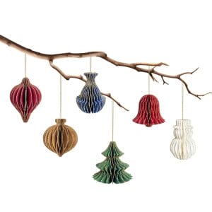 Private Label Christmas Party Decorations 6pcs Paper Honeycomb Ornaments Wholesaler