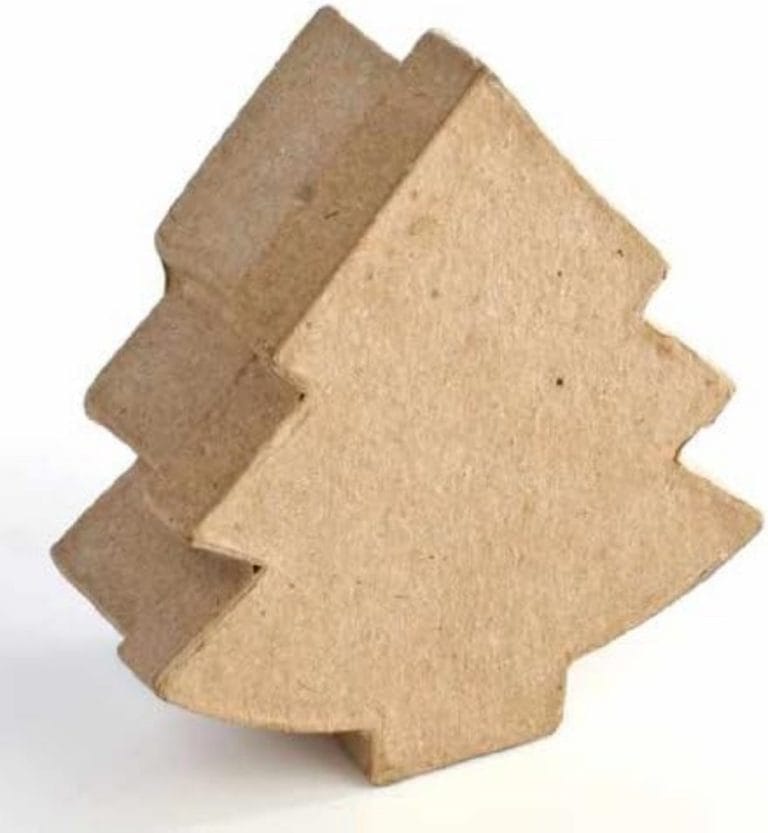 Factory Direct Craft Paper Mache Christmas Tree Box-(12 Pieces) These Papier Mache Tree Boxes With Lids are Easy to Decorate for the Holiday Season (1)