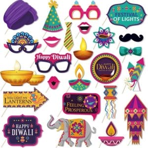 Wholesale Diwali Photo Booth Props Festival of Lights Party Supplies OEM Distributor
