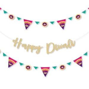 Bespoke Diwali Letter Banner Decor 36 Gold Glitter Cutouts Bulk Wholesale OEM