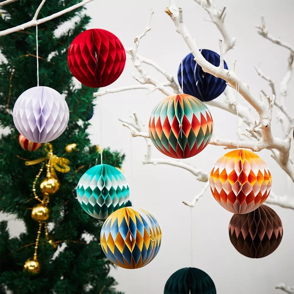 A variety of Christmas Ball Paper Ornaments