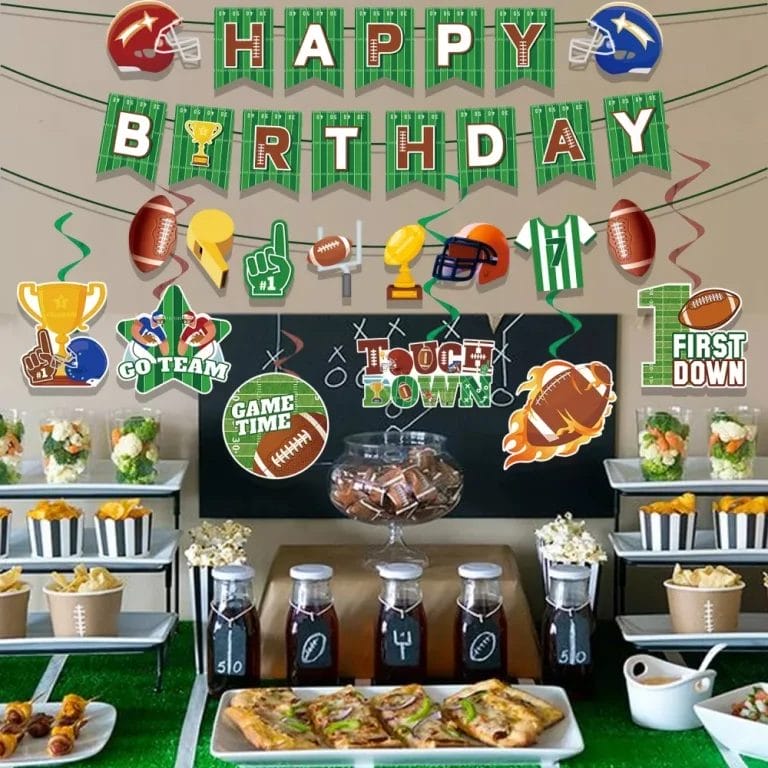 Football Hanging Swirl Banner Decorations 8pcs Football Party Decorations Set Happy Birthday Football Banne 2