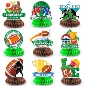 Football Honeycomb Centerpiece Set of 9 Private Label Party Table Decor