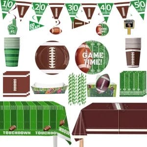 Football Party Tablecloth and Decor Set Custom Made for Gameday Events