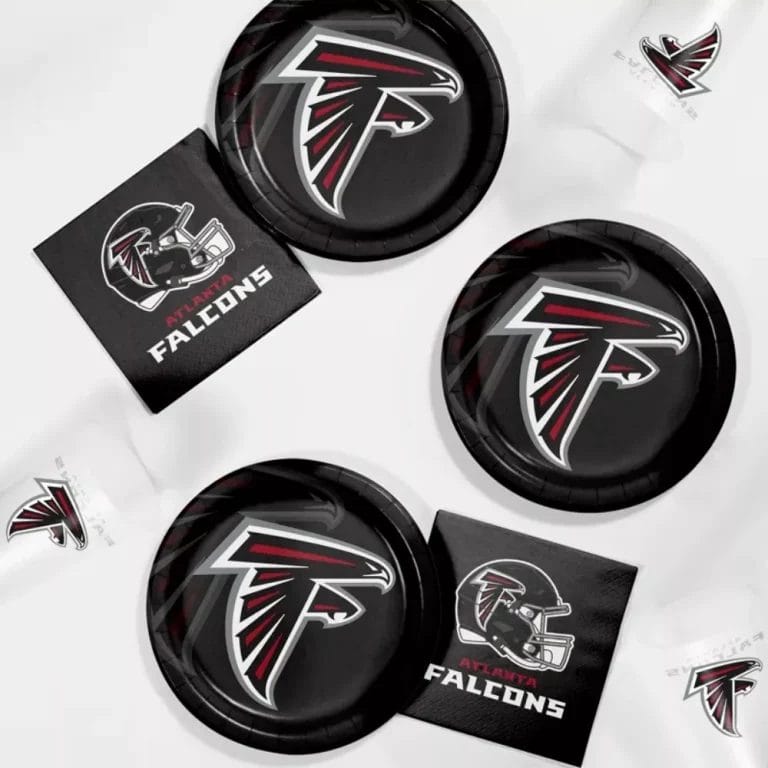 NFL Tailgating Party Supplies Kits, Serves 8, Choose Your Team, Atlanta Falcons (3)
