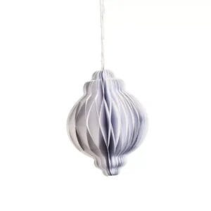 Nordic White Christmas Baubles 5 Pack High Quality Paper Decorations