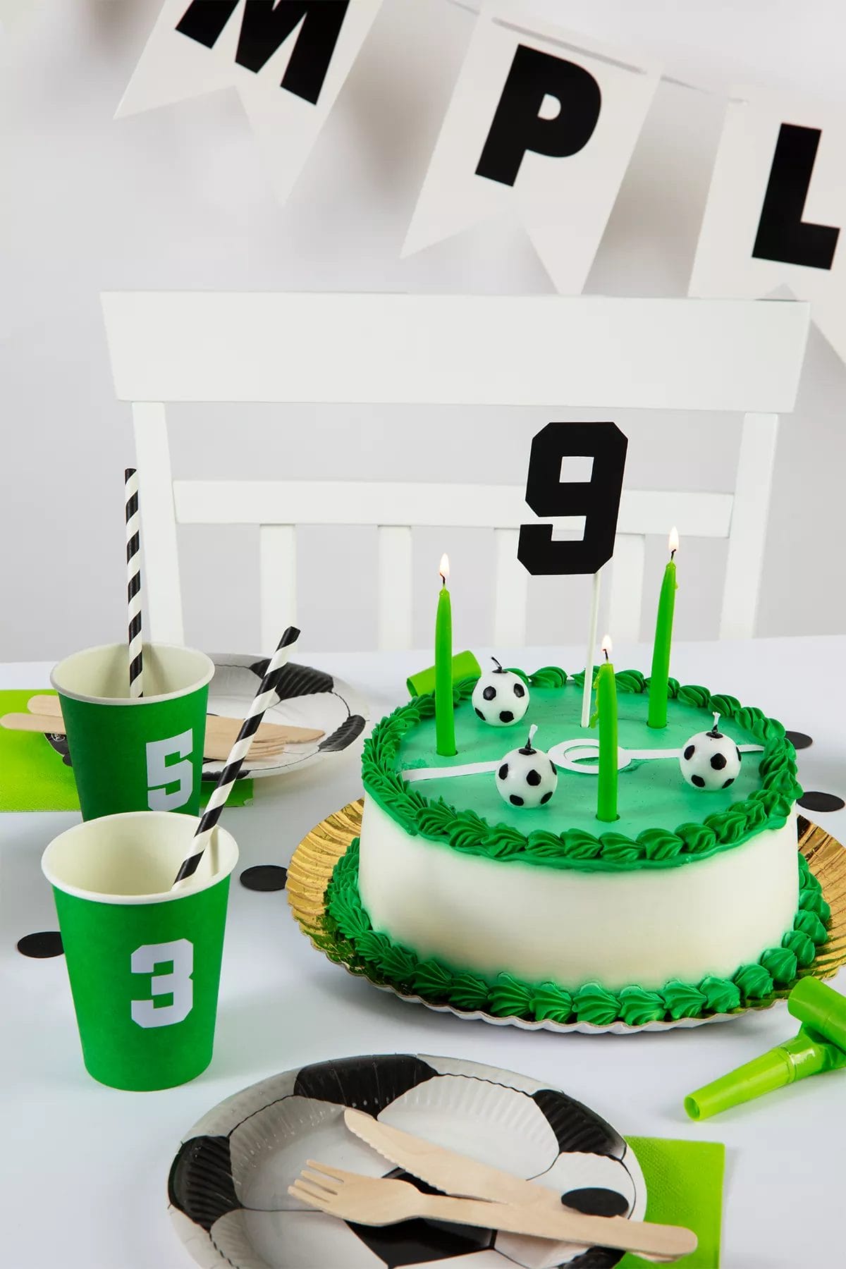 soccer birthday with tasty cake