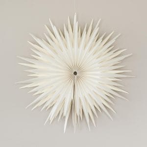 Custom FSC-certified Paper Hanging Star Ornament Off White
