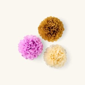 Personalized Lilac Brown Off White Flower Pom Poms Distributor Pack