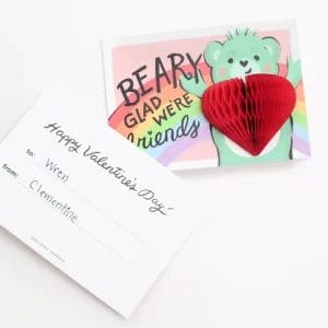 Valentines Bear Pop Up Cards Custom Made Honeycomb Hearts Bulk Manufacturer