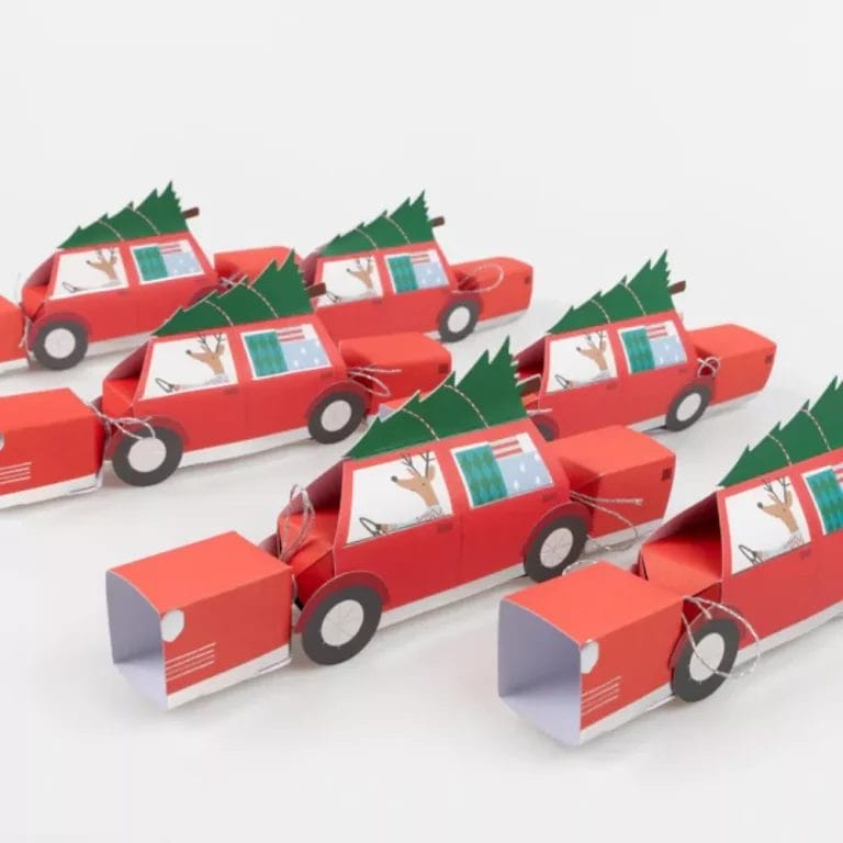 Our fun Christmas crackers, in the shape of a car, are great for kids and adults and contain gifts, a party hat and a joke