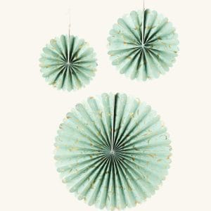Custom Sage Green Gold Paper Party Fans Factory