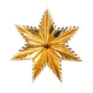 rockettstgeorge Christmas Star Hanging Decoration in Metallic Gold cutout lores