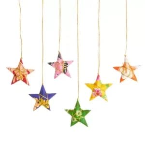 Sari Star Ornaments Custom Made Paper Hanging Decorations
