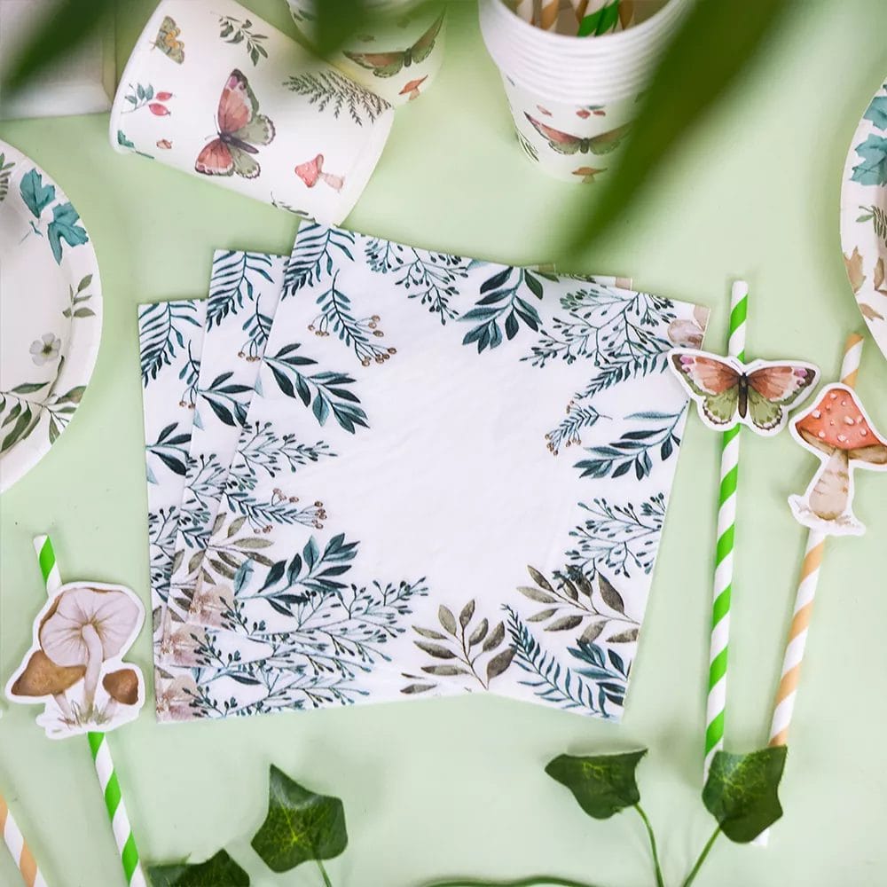 spring forest butterfly themed napkins