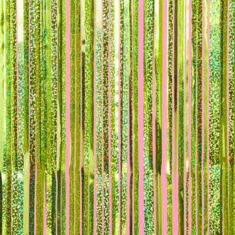 Limelight Curtain - holographic green foil curtain