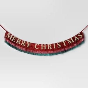 Custom Made Tinsel Garland with Merry Christmas With Sunbeauty Wholesaler
