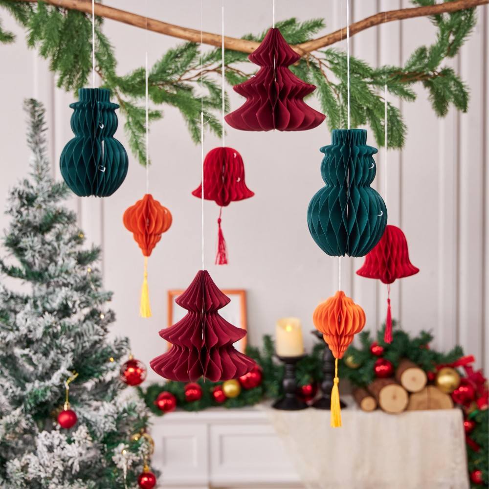 Trendy Unique Christmas Ornament — Paper Honeycomb Decorations