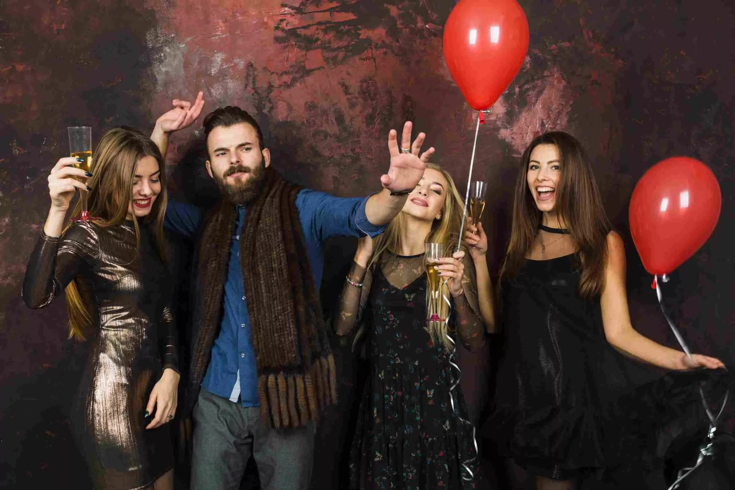 divorce party concept with four good friends