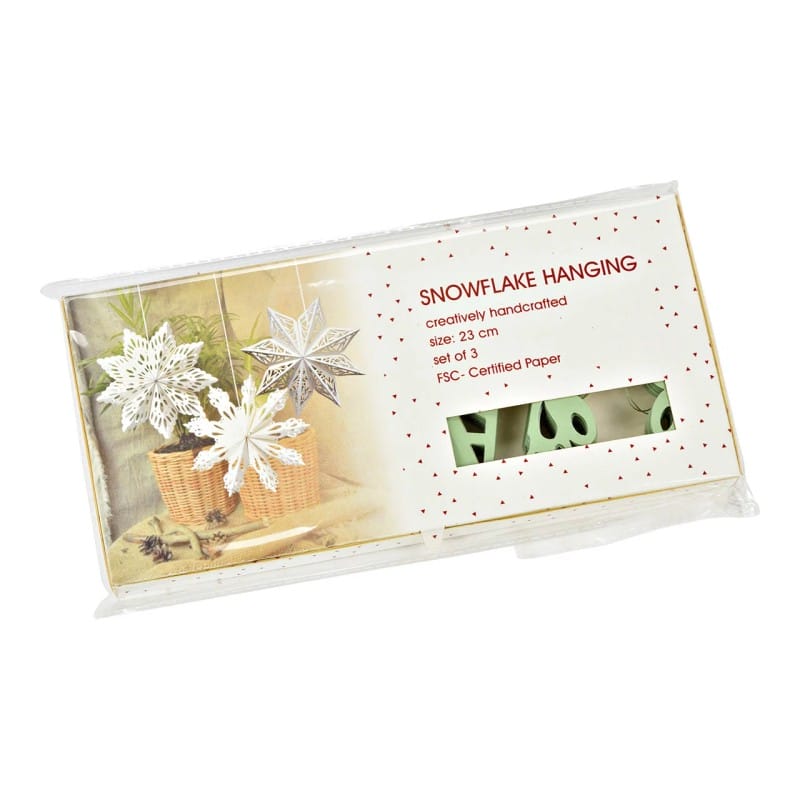 Christmas hanger snowflake made of paper_cardboard, set of 3, green (W_H_D) 22x22x6cm (1)