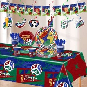 Football Themed Party Supplies with Banner Balloons Cake Cupcake Toppers Hanging Swirls for Boys Kids Party 2026